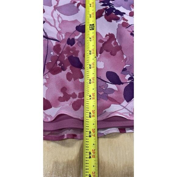 Vintage Ann Taylor Maxi Floral Dress Pink Size 8P Sheer Flowy Boho Feminine - Picture 16 of 16